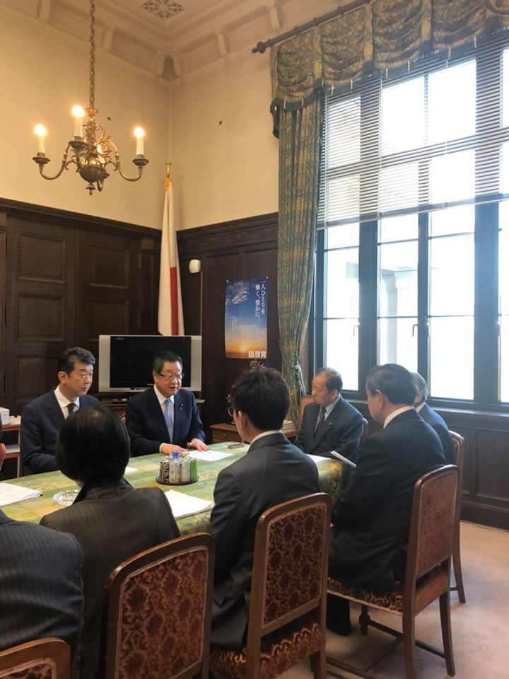 新型コロナウイルス対策を北海道選出衆参議員で、二階幹事長に要望しました。