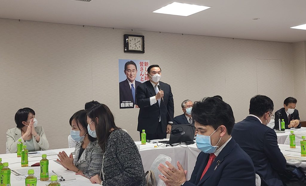 自民党保守団結の会にて。