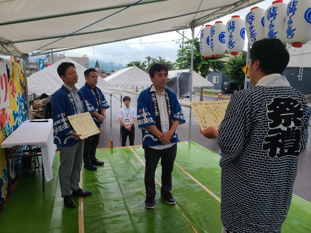 アサヒビール株式会社から余市の祭りに1000万円の寄付がありました！