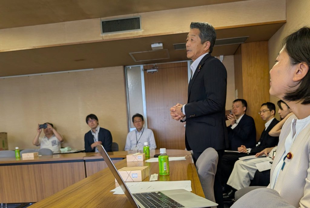 今朝の自民党北海道両院議員会にて。